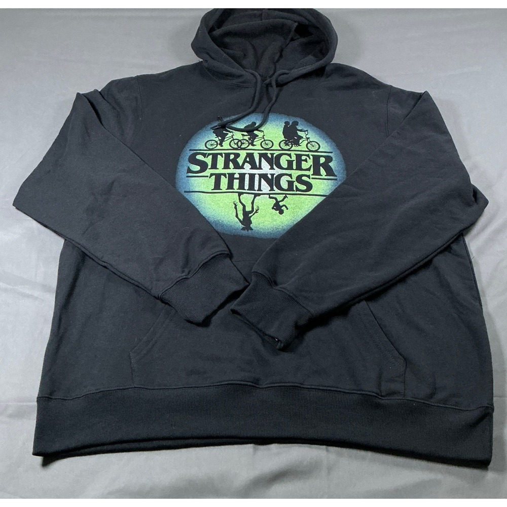 Stranger Things Netflix Graphic Hoodie Black Mens XL NEST0L6MLOFA New
